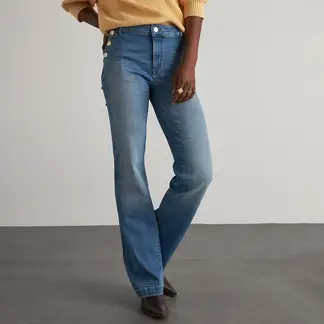 MAISON 123 - Jeans Flare Tiro Medio Algodón Mujer 123