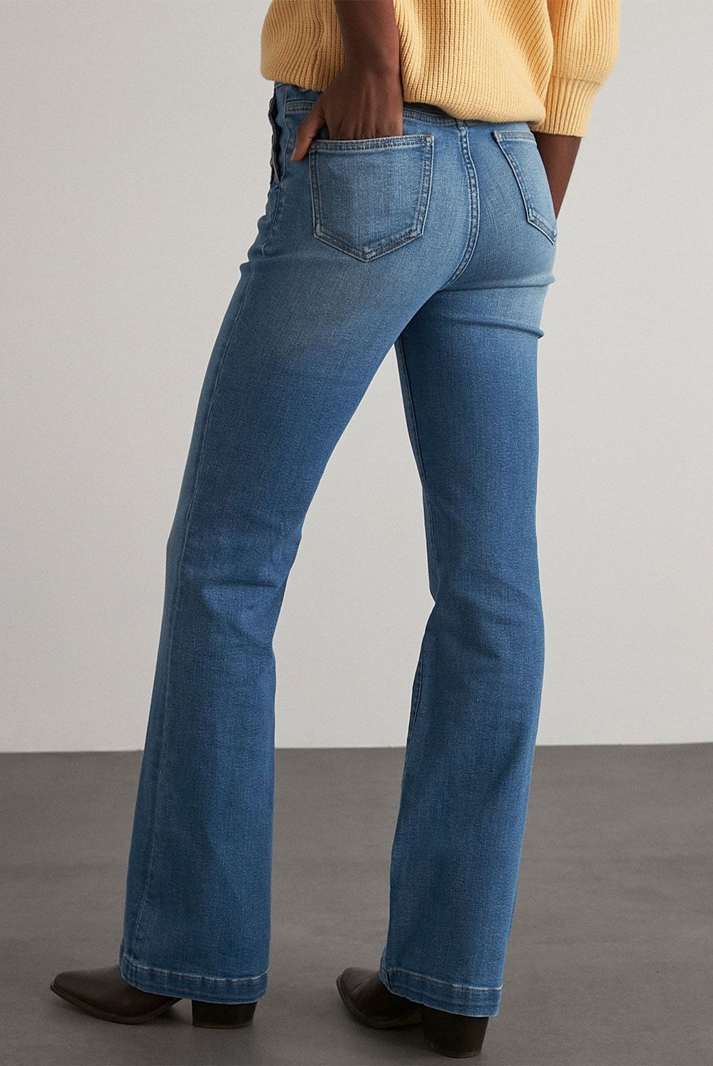 MAISON 123 - Jeans Flare Tiro Medio Algodón Mujer 123