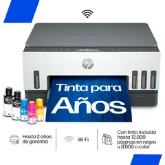 HP - Impresora Multifuncional Smart Tank 720 Wi-Fi Duplex automático. Incluye Set de Botellas