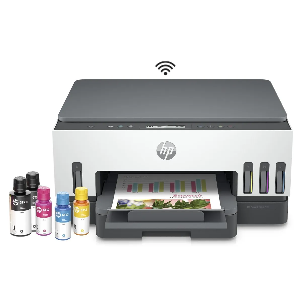 HP - Impresora Multifuncional Smart Tank 720 Wi-Fi Duplex automático. Incluye Set de Botellas HP