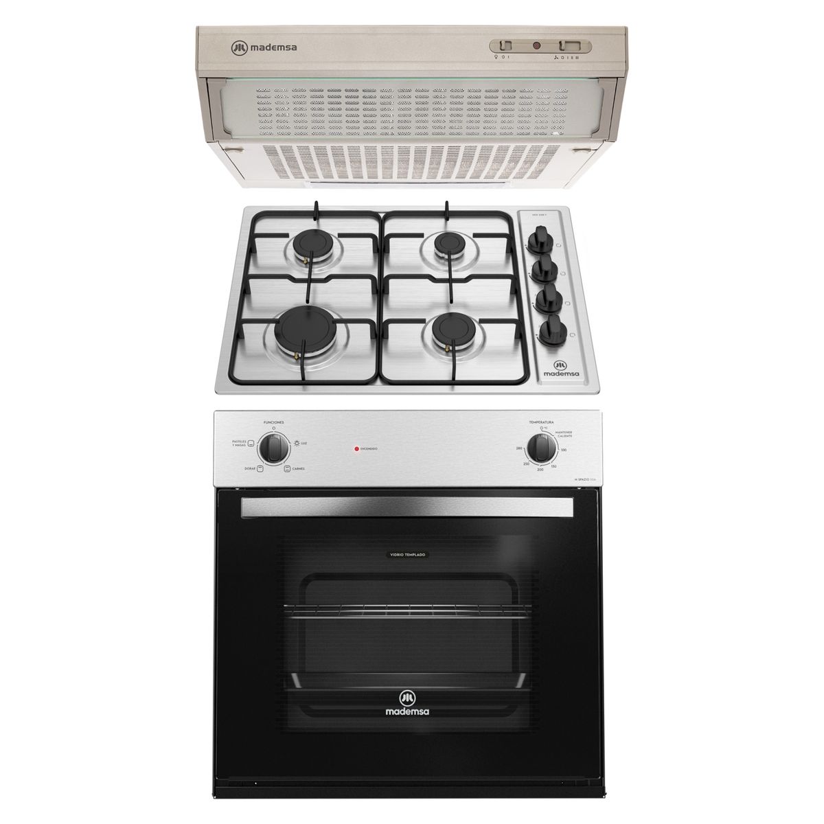 MADEMSA - Kit Horno M 110A + Encimera 435E + Campana U160S Mademsa