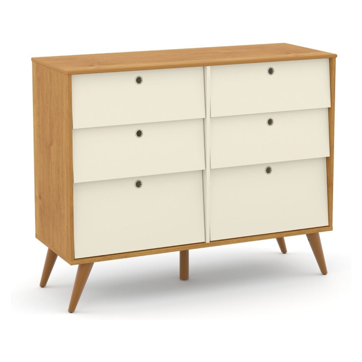 KIDSCOOL - Cómoda 6 Cajones Beige Eco Wood Gold Kidscool