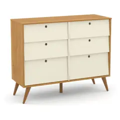 KIDSCOOL - Cómoda 6 Cajones Beige Eco Wood Gold