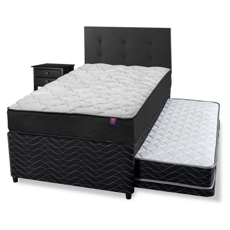 Diván Therapedic Plus 1.5 Plaza 105X200 Cm + Respaldo Royal + Velador Rover