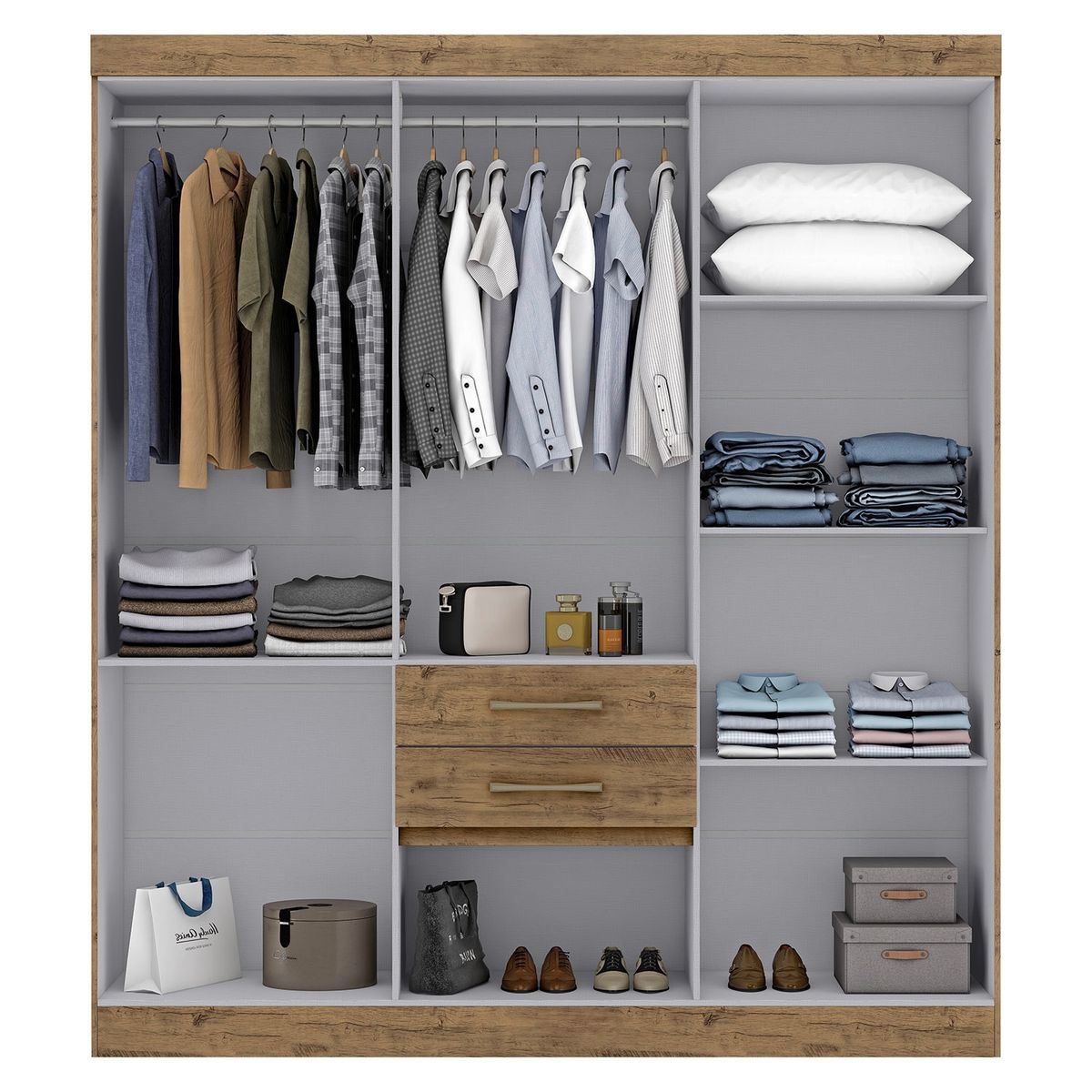 DI PORETTI - Clóset Porto 6 Puertas 2 Cajones 1 Zapataero 200X178X47 Di Poretti