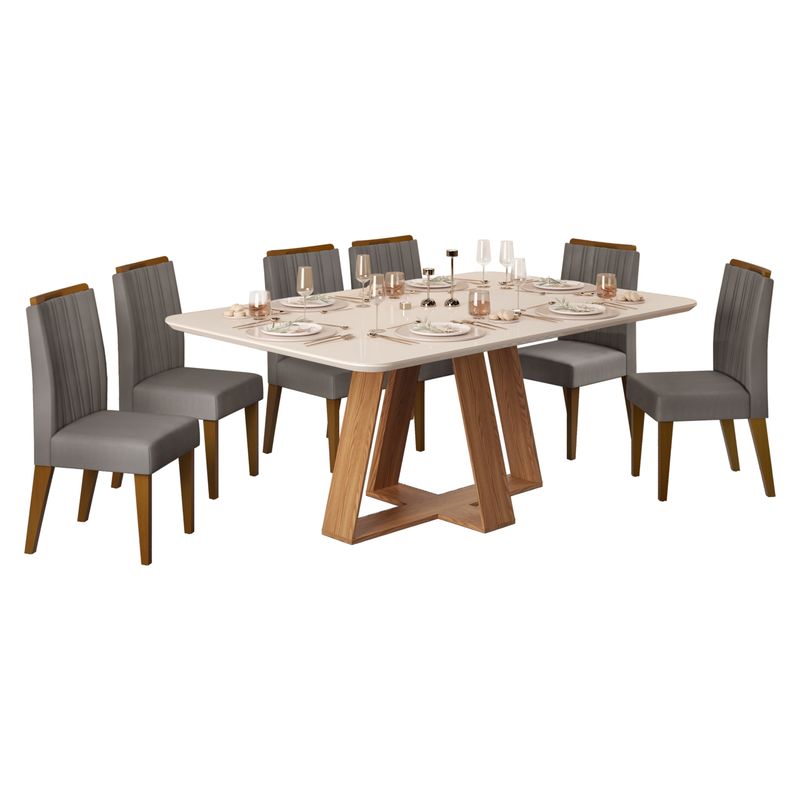 DI PORETTI - Juego De Comedor 6 Puestos Celeste Di Poretti