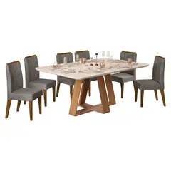 DI PORETTI - Juego De Comedor 6 Puestos Celeste