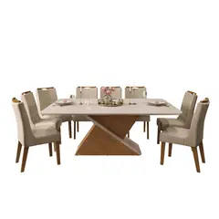 DI PORETTI - Juego de Comedor Stela 8 Sillas