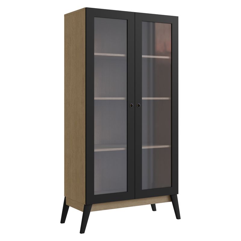 BE DESIGN - Vitrina 2 Puertas Café/Negro Amber Be Design