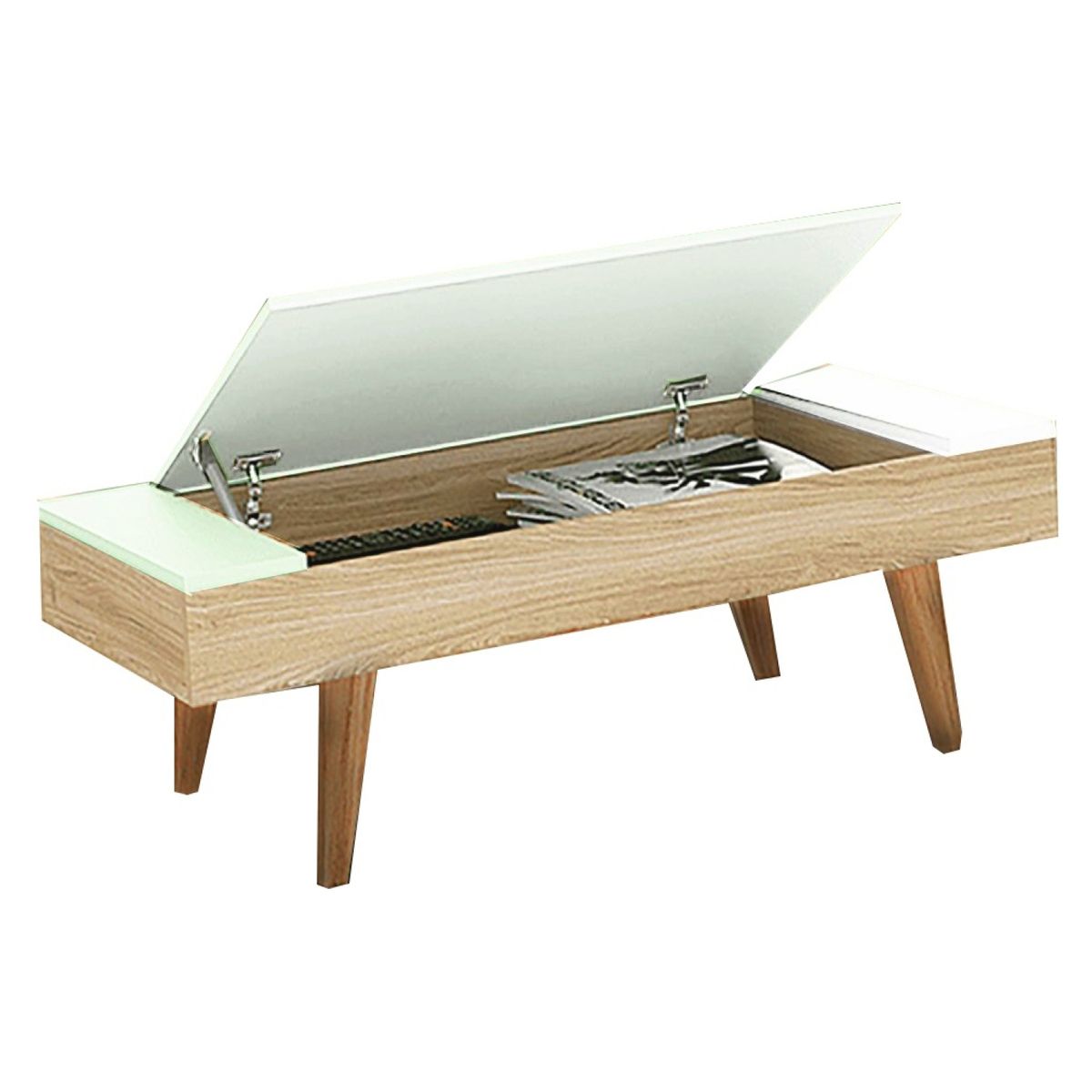 BE DESIGN - Mesa con Almacenamiento Nature/Blanco Be Design