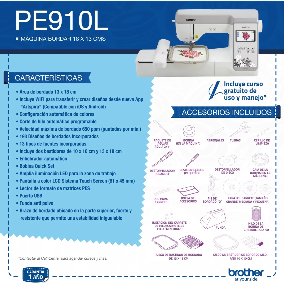 BROTHER - Máquina Bordadora PE910L Wifi Brother