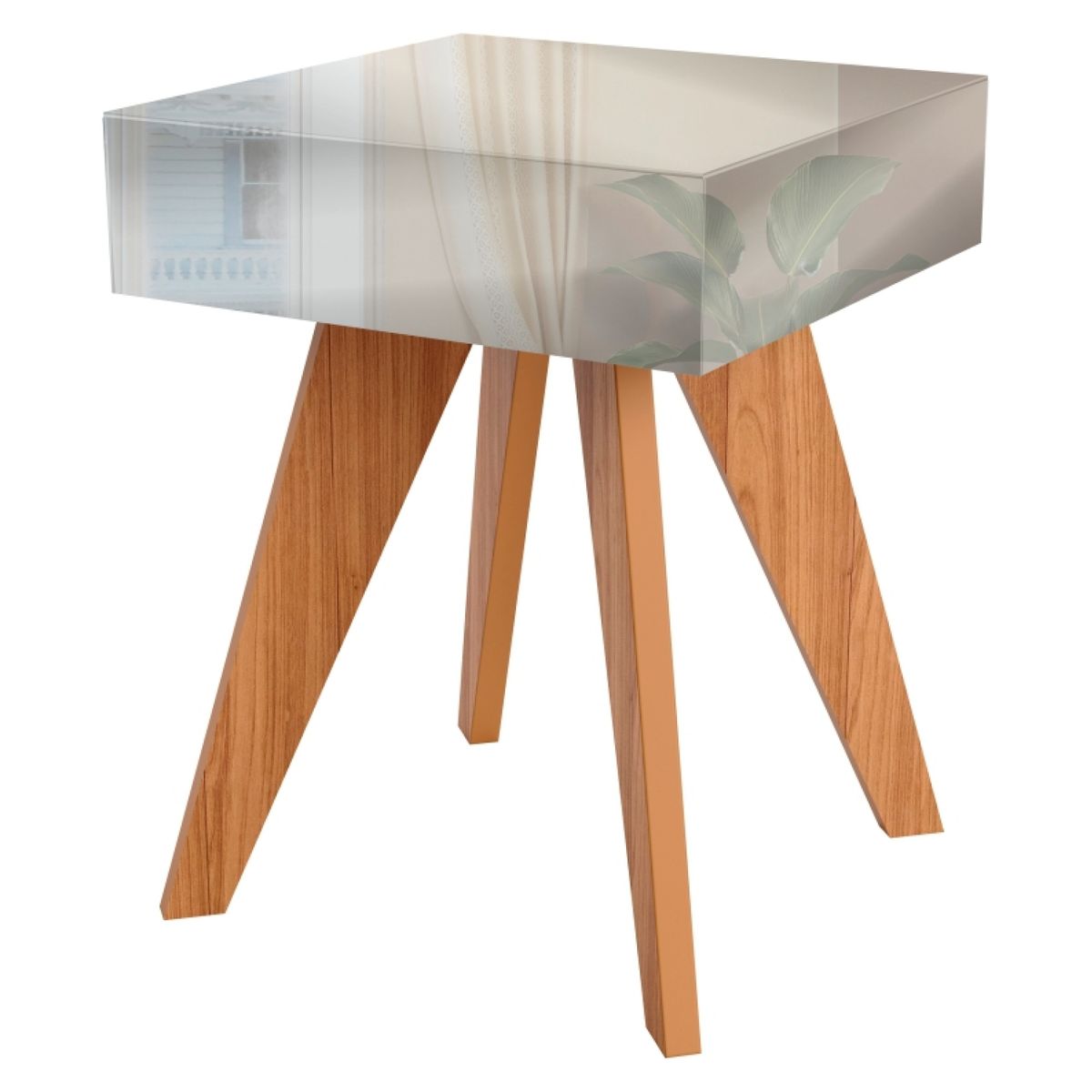 DECOCASA - Mesa Auxiliar TB710E Espejo Decocasa