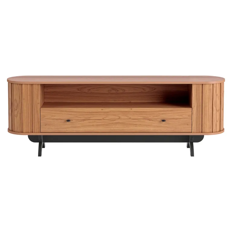 DECOCASA Rack Nature Curvy 75 Pulgadas Tb300 Castaño