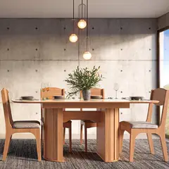 DECOCASA - Juego de Comedor Plegable 4 Sillas Ca12