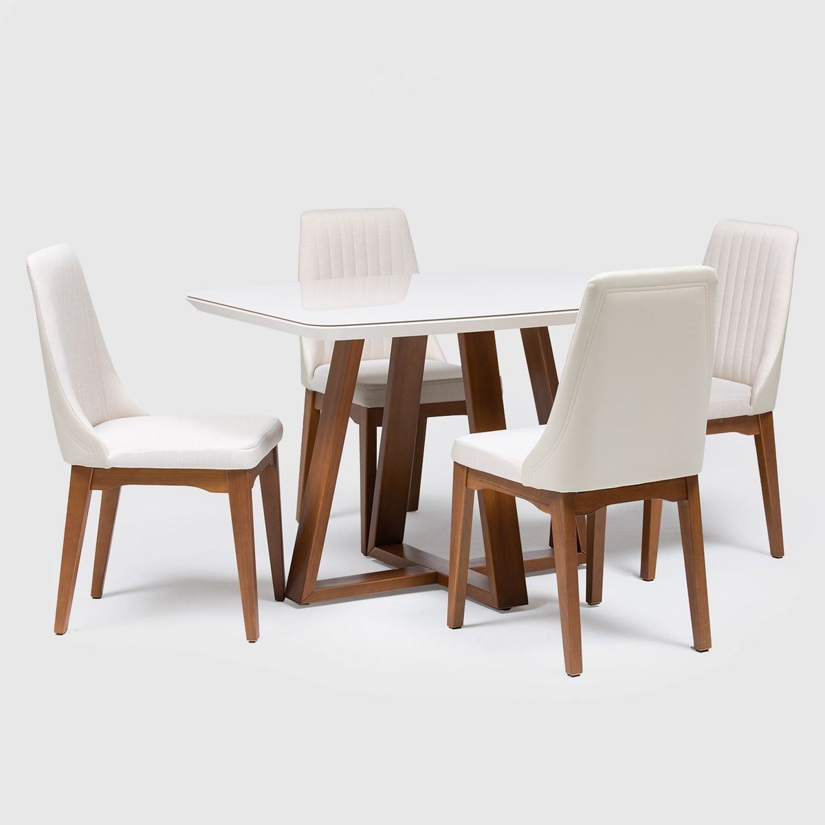 DECOCASA - Juego De Comedor Bennet 1,2 M Mas 4 Sillas Elsie Beige Decocasa