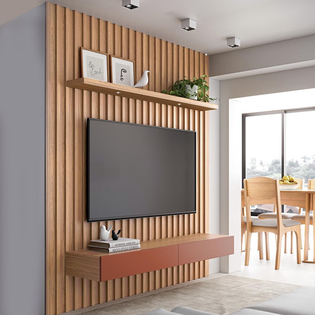 DECOCASA - Panel de TV 75 Pulgadas Omni Terracota Tb 186 Decocasa