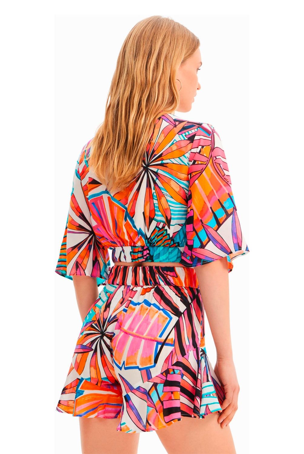 DESIGUAL - Blusa Manga 3/4 Estampada Mujer Desigual