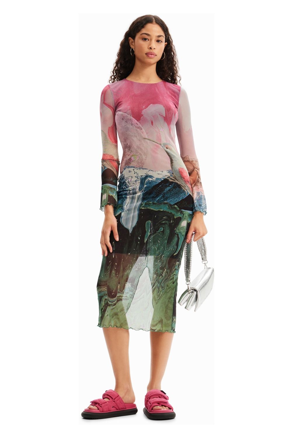 DESIGUAL - Vestido Largo Estampado Mujer Desigual