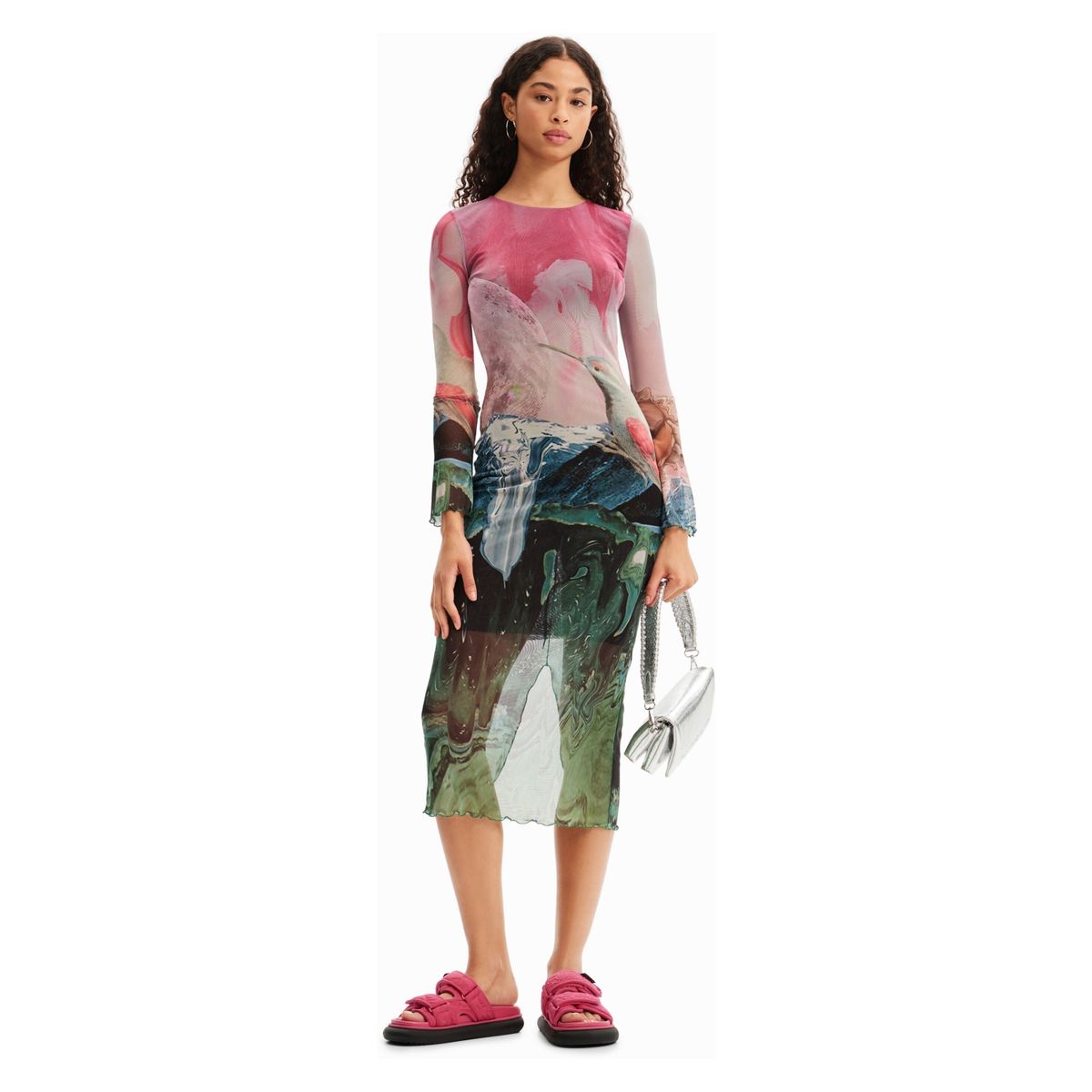 DESIGUAL - Vestido Largo Estampado Mujer Desigual