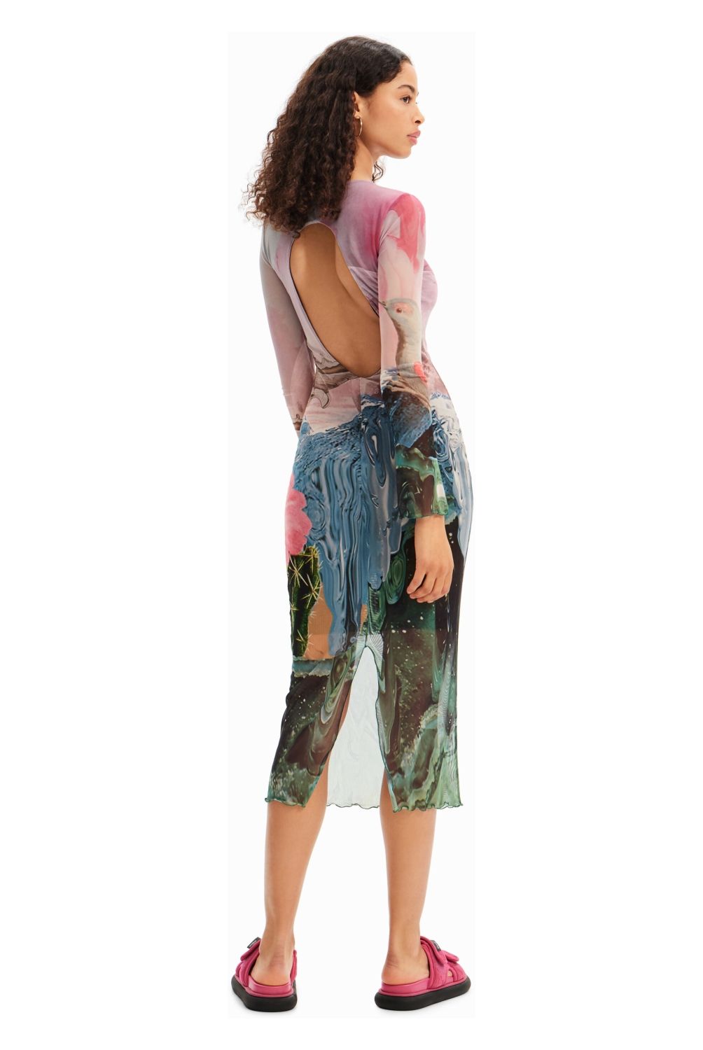 DESIGUAL - Vestido Largo Estampado Mujer Desigual