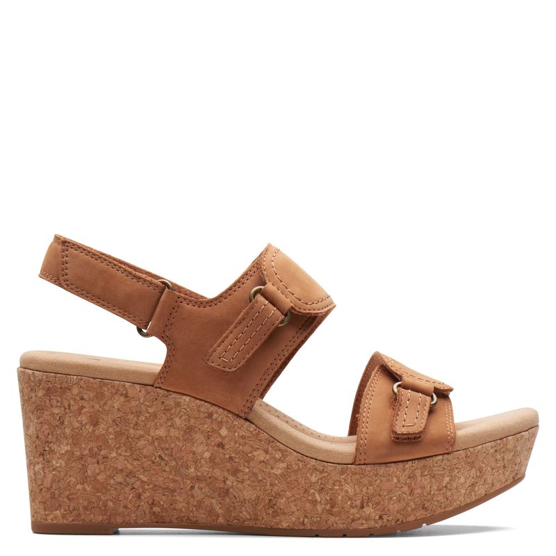 CLARKS - Sandalia Mujer Cuero Beige Clarks