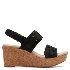 CLARKS - Sandalia Mujer Cuero Negro