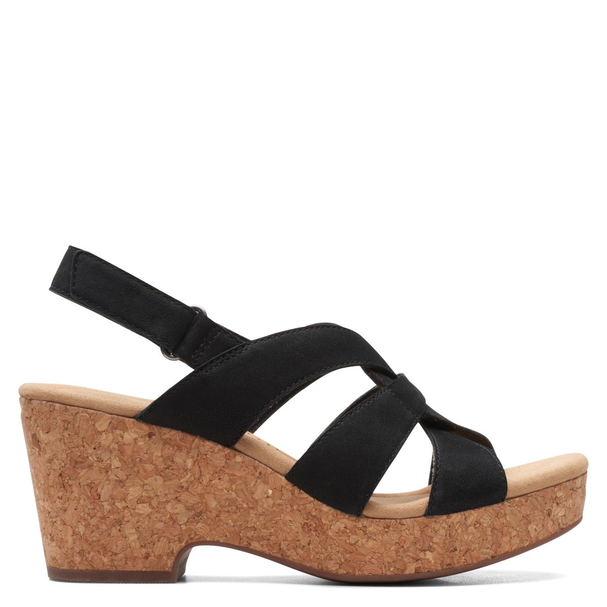 CLARKS - Sandalia Mujer Cuero Negro Clarks