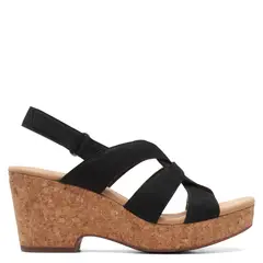 CLARKS - Sandalia Mujer Cuero Negro