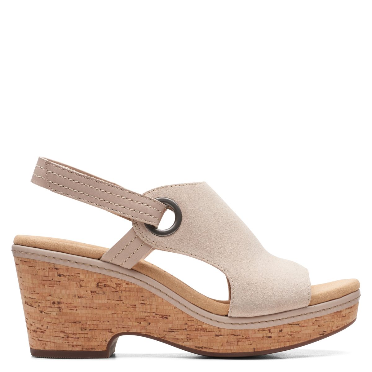 CLARKS - Sandalia Mujer Cuero Beige Clarks