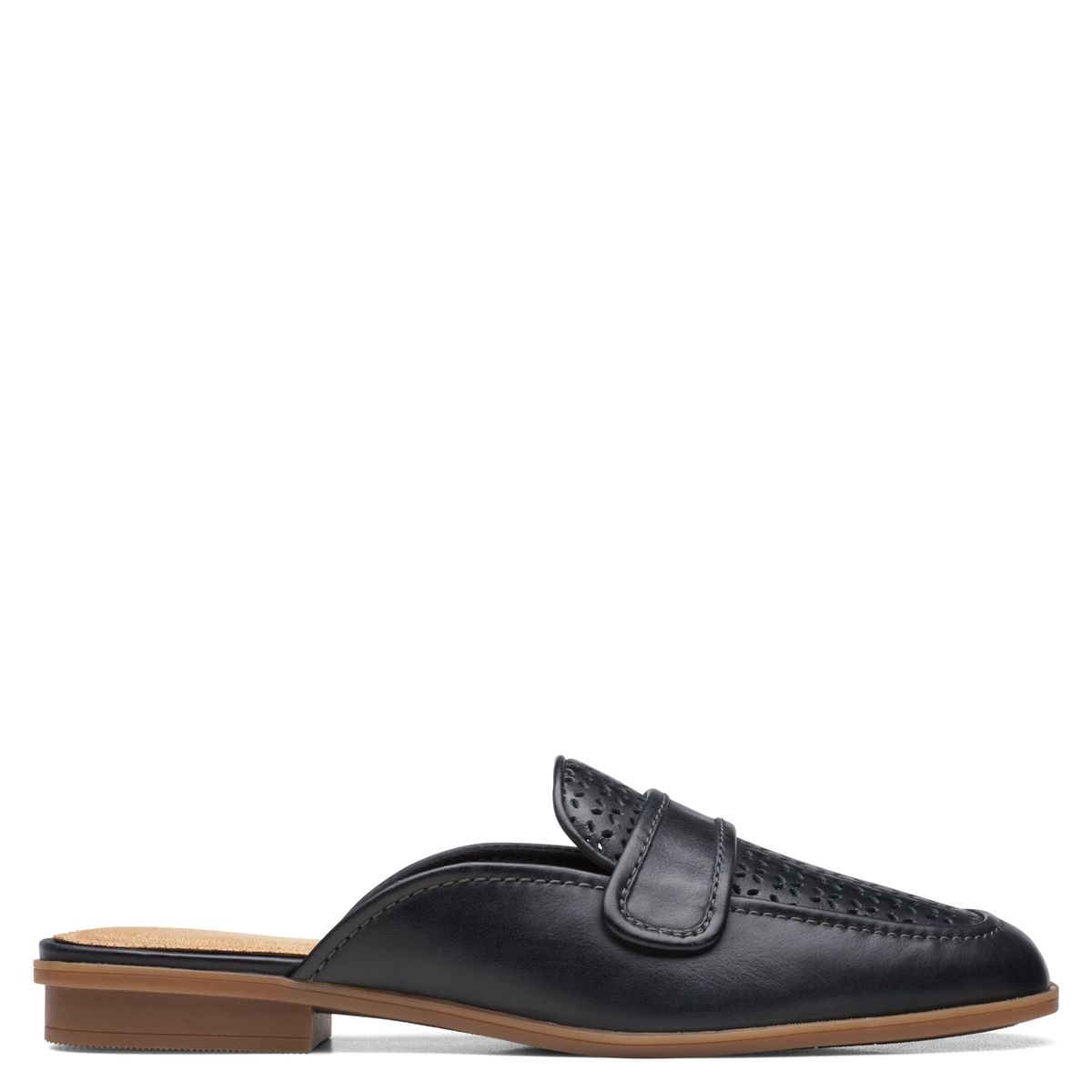 CLARKS - Babucha Mujer Cuero Negro Clarks