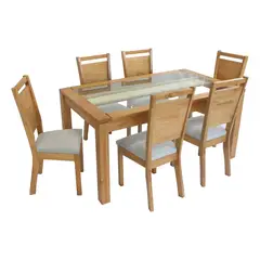 DAGON - Juego de Comedor Moscu 6 Sillas