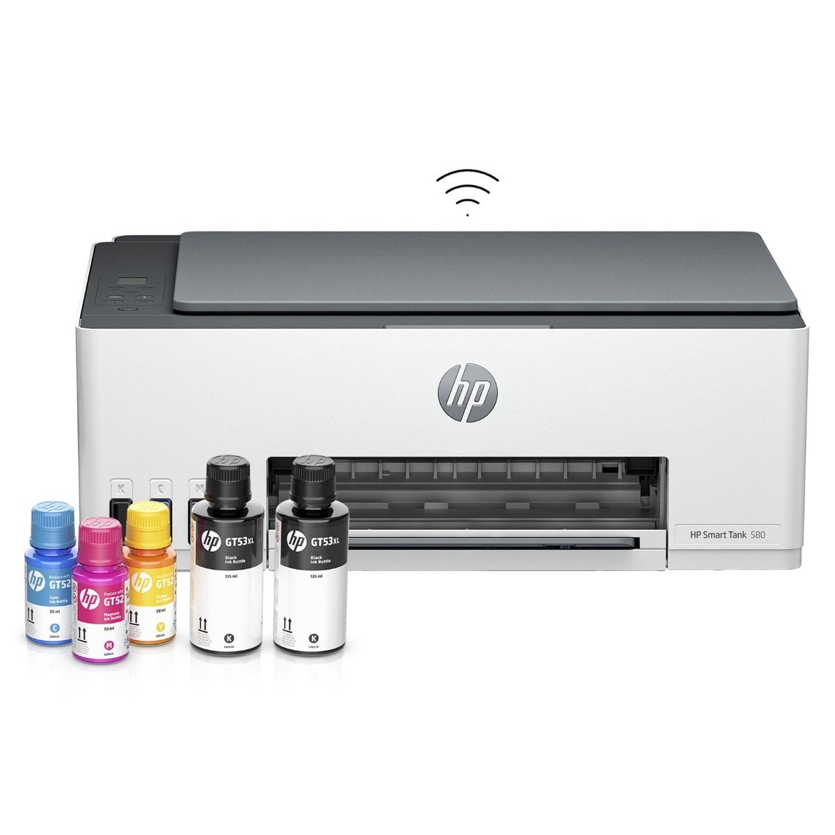 HP - Impresora Multifuncional HP Smart Tank 580 Wi-Fi Tanque de Tinta Alto Rendimiento Incluye Set de Botellas