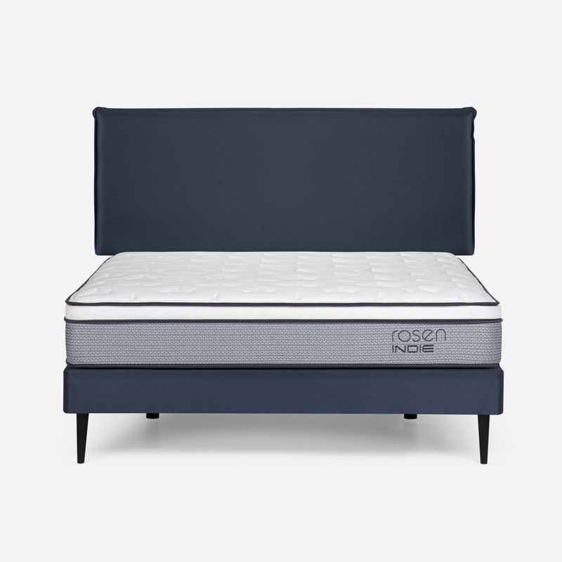 ROSEN - Cama Europea  2 Plazas Indie Base Normal + Respaldo Maurice Rosen