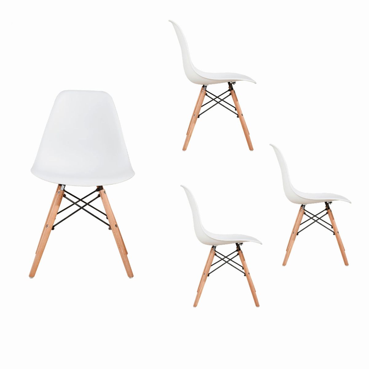 SPAZZIO - Kit 4 Sillas Badem Blanca Spazzio