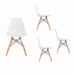 SPAZZIO - Kit 4 Sillas Badem Blanca