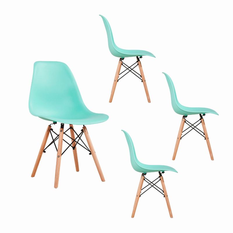 SPAZZIO - Kit 4 Sillas Badem Verde Agua Spazzio