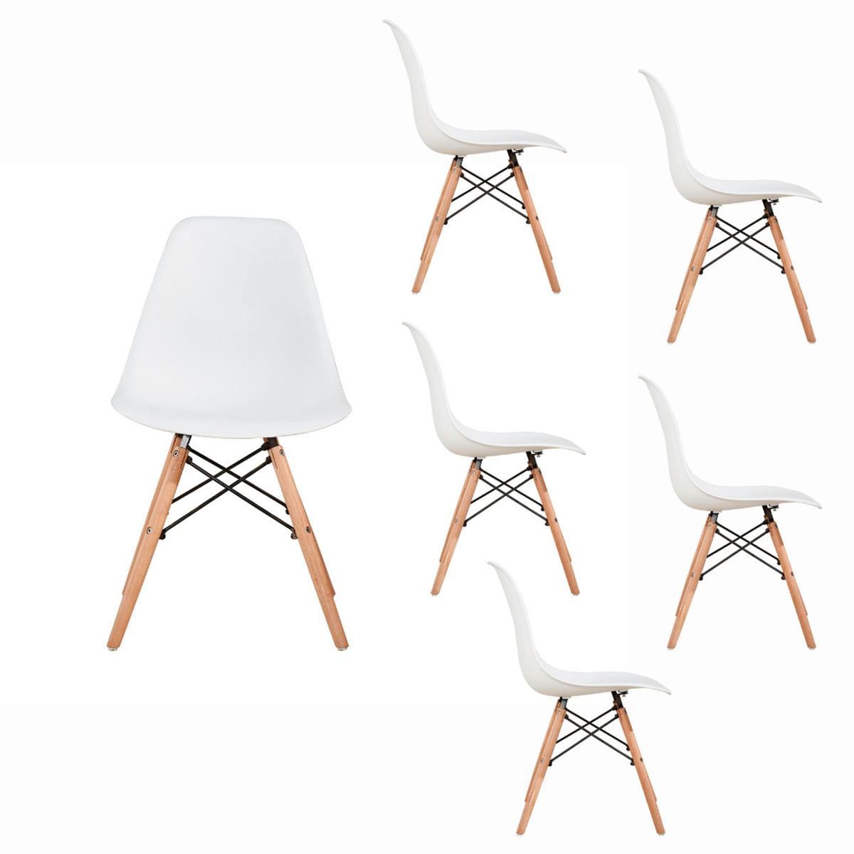 SPAZZIO - Kit 6 Sillas Badem Blanca Spazzio