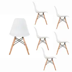 SPAZZIO - Kit 6 Sillas Badem Blanca