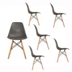 SPAZZIO - Kit 6 Sillas Badem Gris
