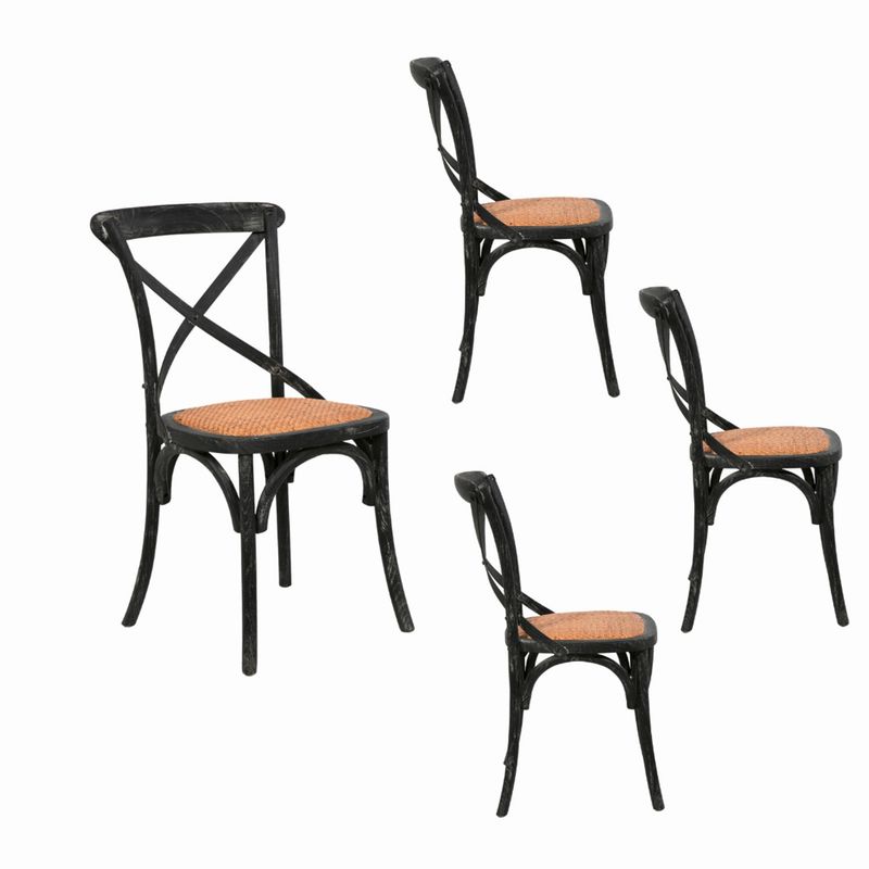 SPAZZIO - Kit 4 Sillas Retro Negro Spazzio