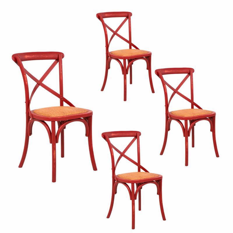 SPAZZIO - Kit 4 Sillas Retro Rojo Spazzio