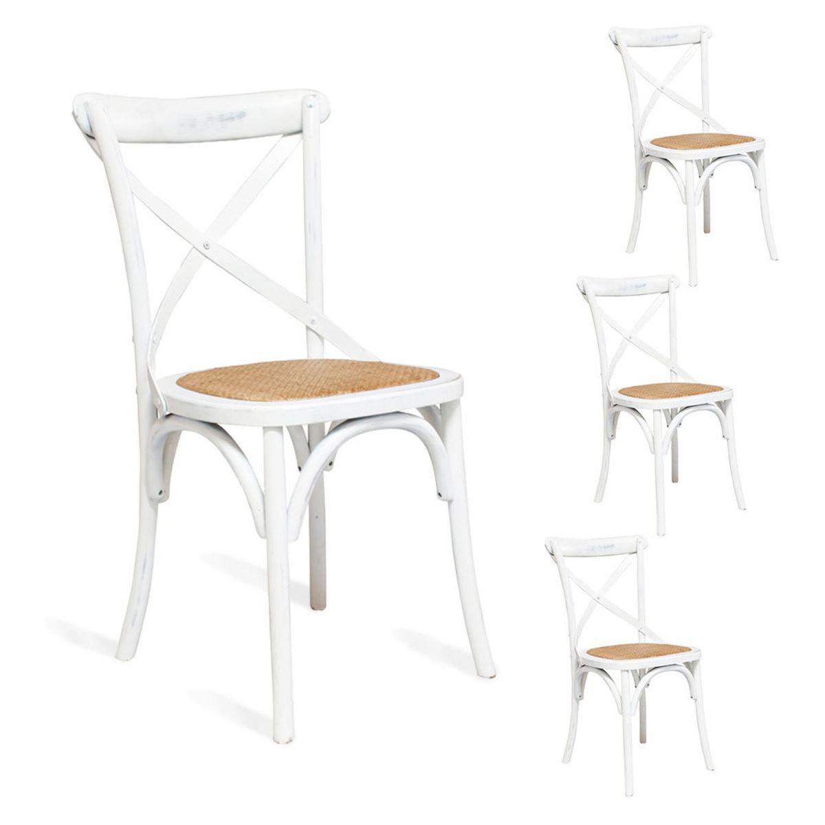 SPAZZIO - Kit 4 Sillas Retro Blanca Spazzio