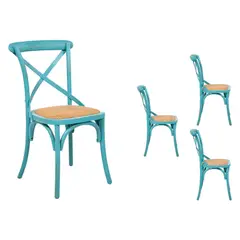 SPAZZIO - Kit 4 Sillas Retro Turquesa