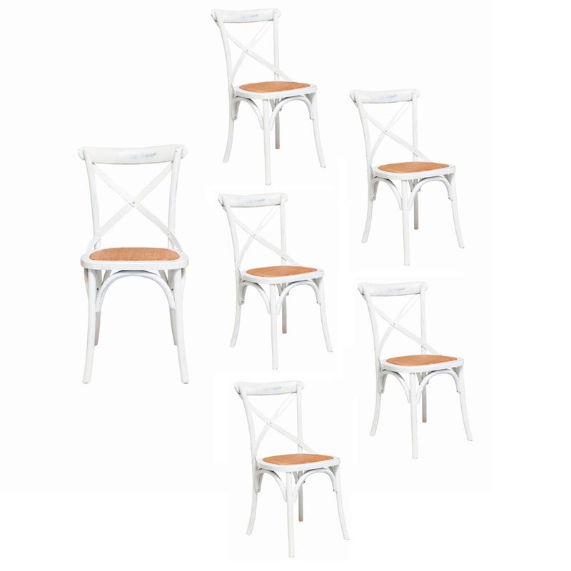 SPAZZIO - Kit 6 Sillas Retro Blanca Spazzio