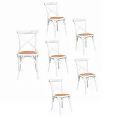 SPAZZIO - Kit 6 Sillas Retro Blanca