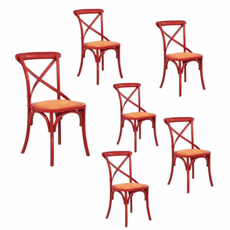 SPAZZIO - Kit 6 Sillas Retro Rojo Spazzio