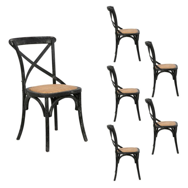 SPAZZIO - Kit 6 Sillas Retro Negra Spazzio