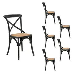 SPAZZIO - Kit 6 Sillas Retro Negra