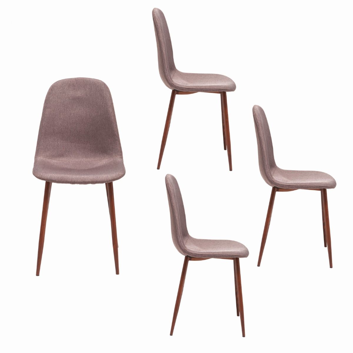 SPAZZIO - Kit 4 Sillas Cross Nogal Canela Spazzio