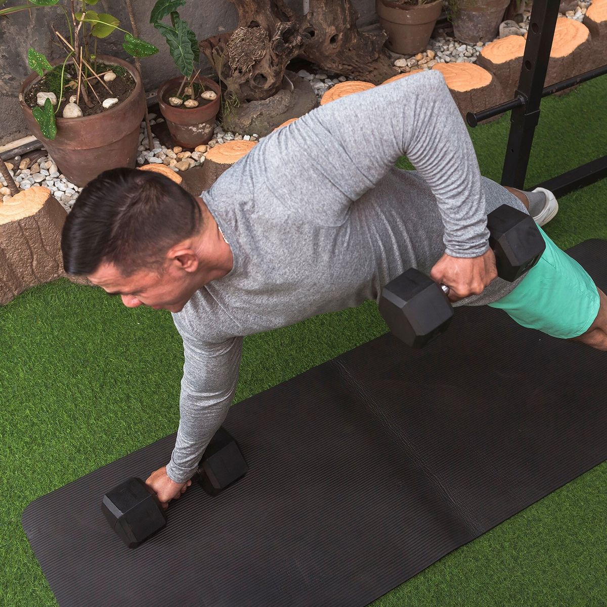 ATLETIS - Mancuerna Hexagonal 10 Kg Negro